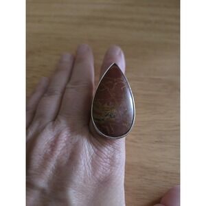 Sterling silver jasper ring-size 7.5